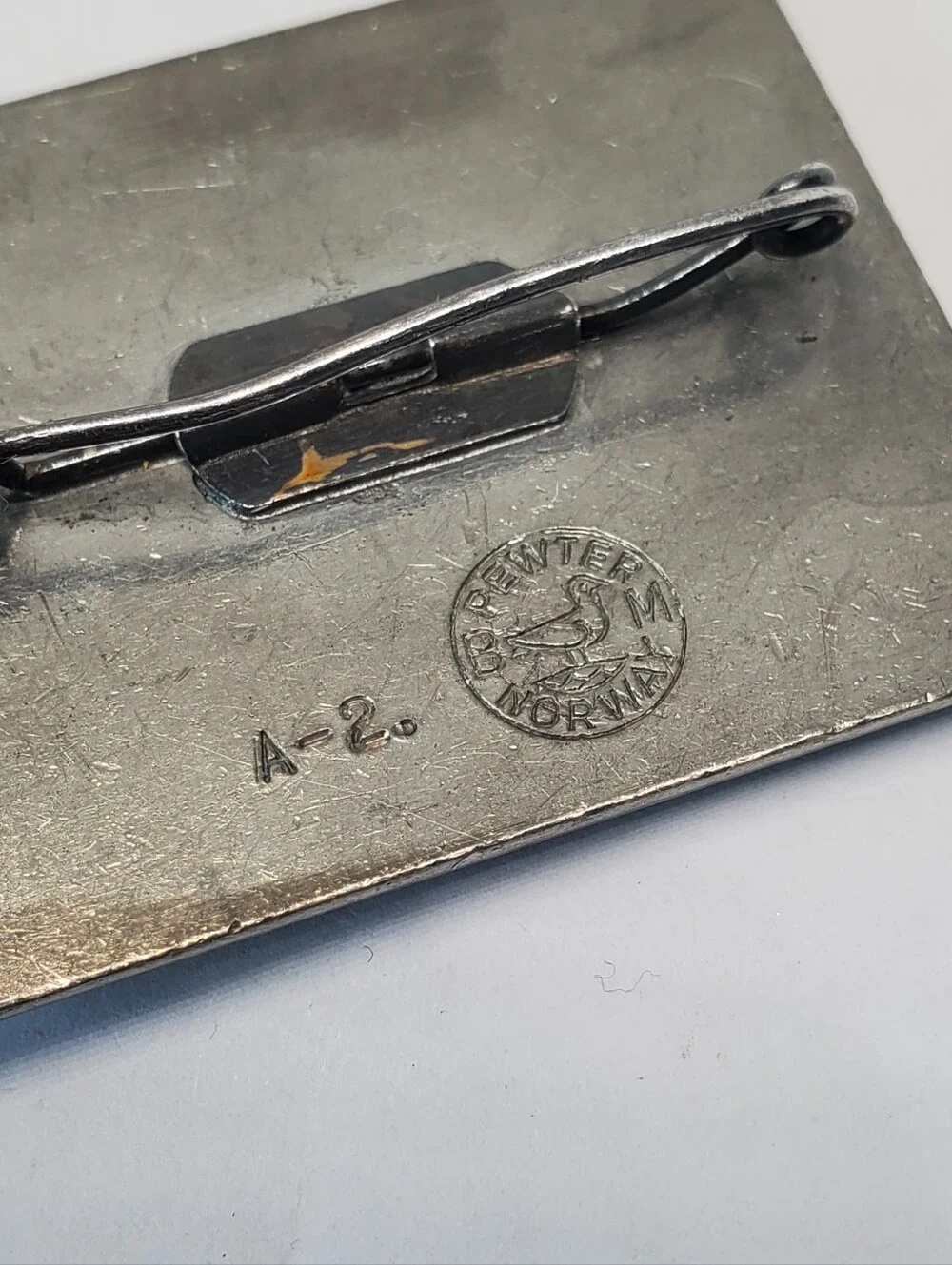 Vintage Brodrene Mylius Modernist Pewter Brooch